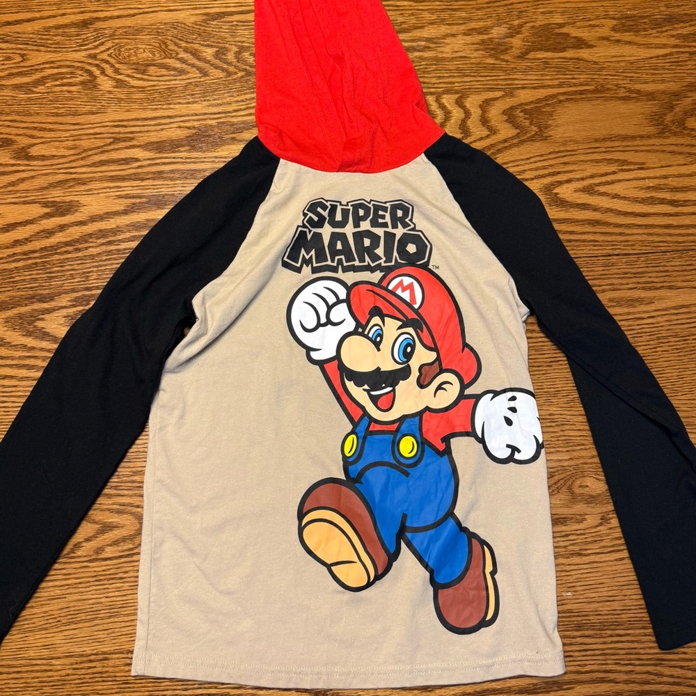 Jumping Beans Super Mario Long Sleeve Shirt - Red, Black, Beige